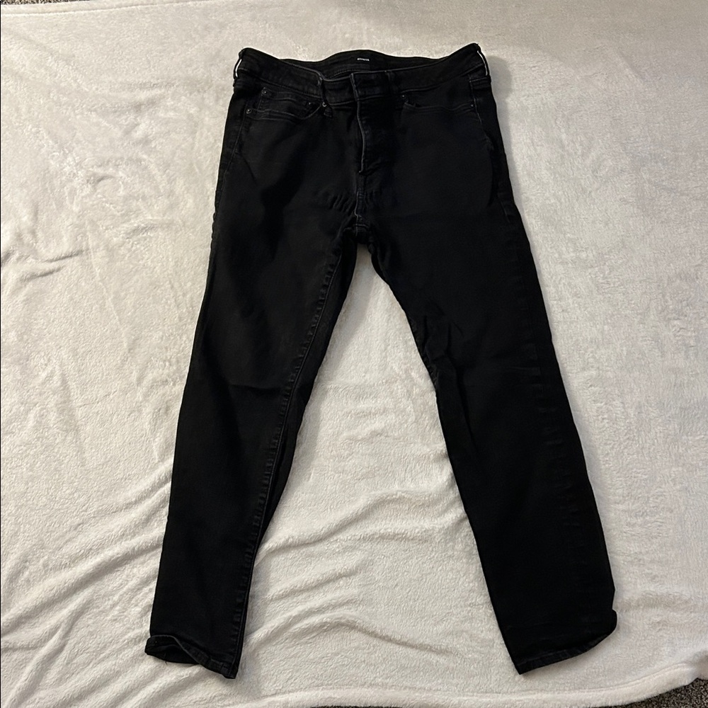 Express Men's Dark Charcoal Skinny Jeans
